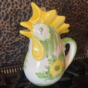 MADE IN ITALY  Rooster Ceramic Pitcher. Made in Italy